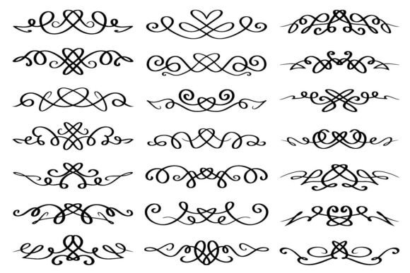 Abstract Calligraphic Design Elements: Graphics & Illustrations for Handmade Brands