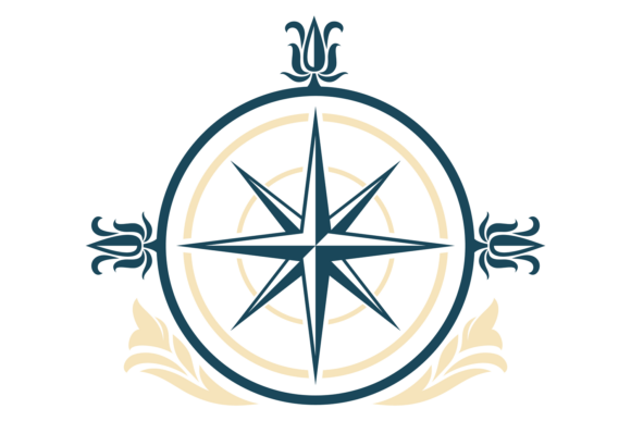 Antique Wind Rose Compass Star Graphics & Illustrations
