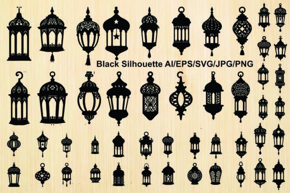 Arabic Lantern Ramadan Silhouette Graphics