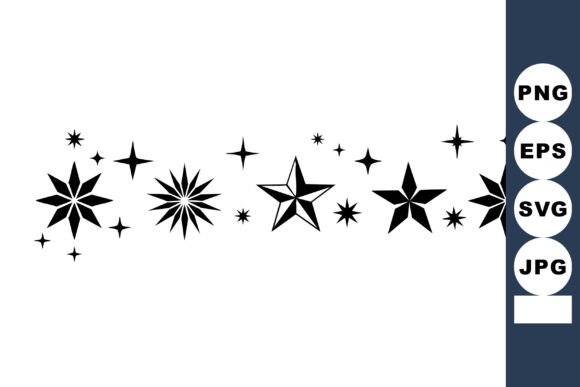 Black Star & Sparkle Shapes: Graphics & Illustrations