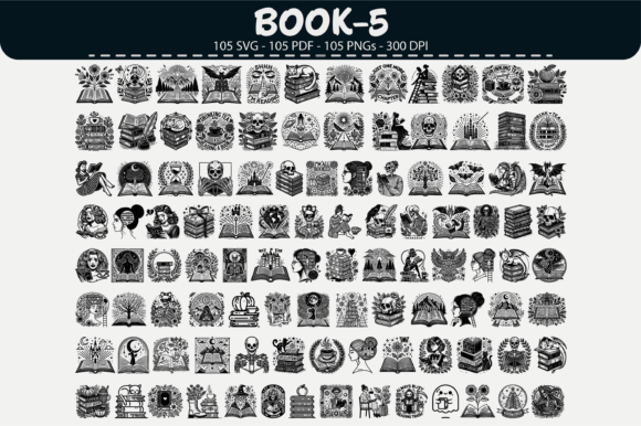 Book Clipart Bundle – 105 Graphics & Illustrations