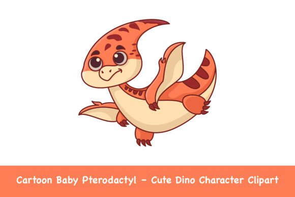 Cartoon Baby Pterodactyl Graphics & Illustrations