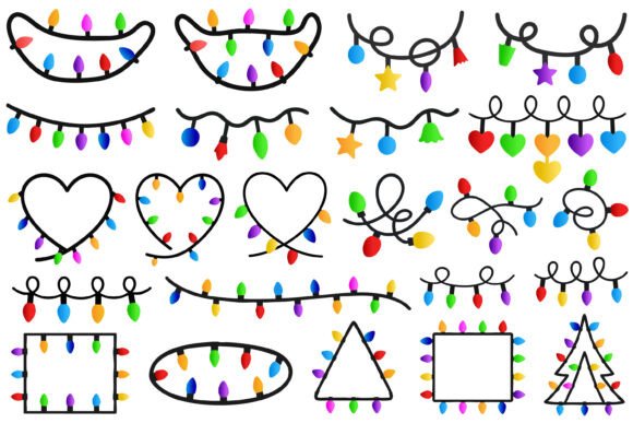 Christmas Lights SVG Bundle: Festive Graphics & Illustrations