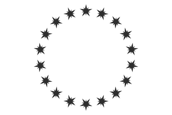 Circular Shining Star Black Symbol Decor