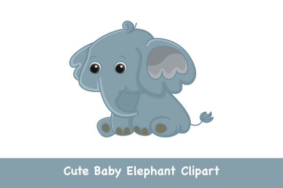 Cute Baby Elephant Clipart: Graphics & Illustrations for Sellers
