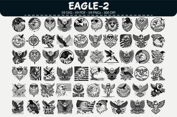 Eagle Vector Clipart – 59 Designs: Graphics & Illustrations