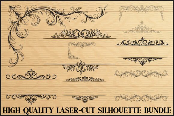 Elegant Flourish Silhouette Set