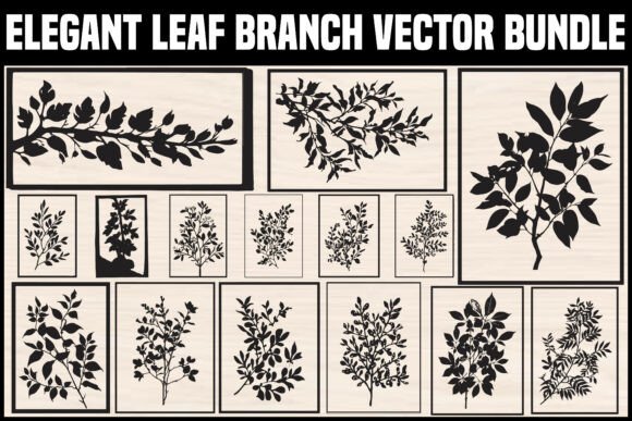 Elegant Leaf Branch Vector Bundle: Graphics & Illustrations