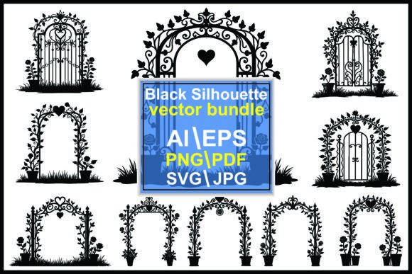 Gate Silhouette Vector: Graphics & Illustrations for Elegant Digital Products