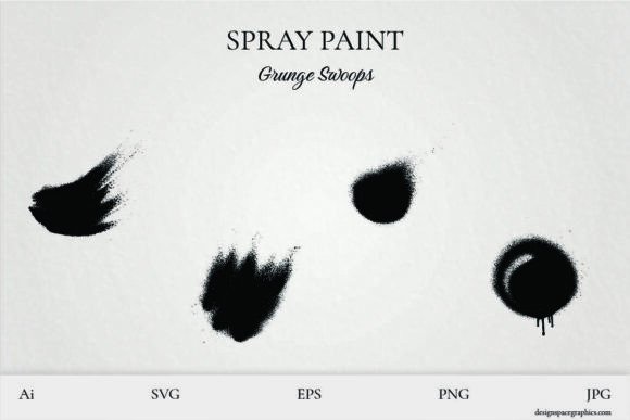 Grunge Spray Paint Swoop Vector Elements: Graphics & Illustrations