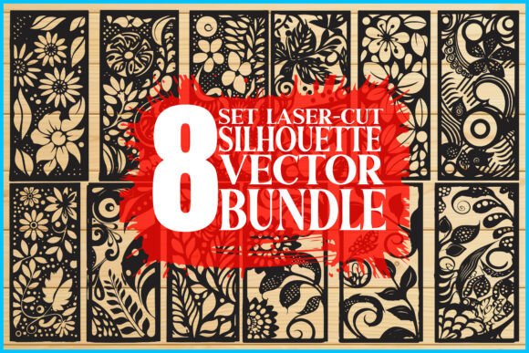 Laser Cut Silhouette Vector Bundle