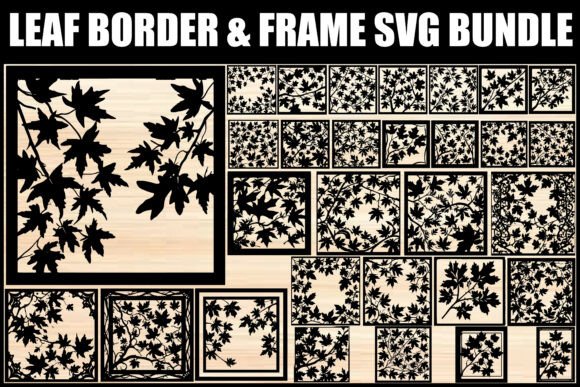 Leaf Border Frame SVG Bundle: Graphics & Illustrations for Handmade Brands