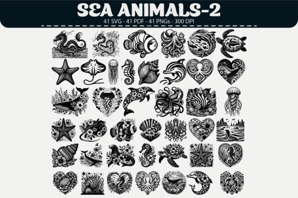 Ocean Wildlife Clipart – 41 Graphics & Illustrations