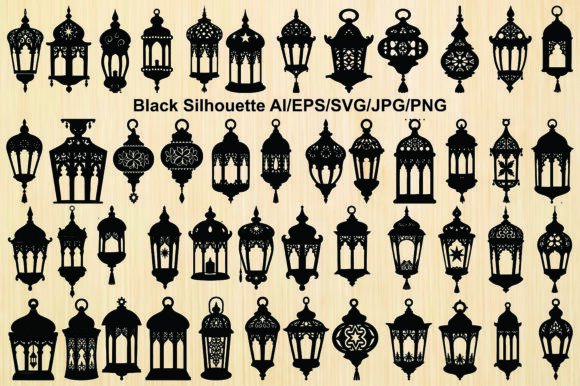 Ramadan Lantern Set: Silhouette Graphics & Illustrations