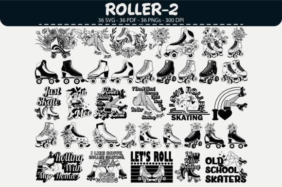 Roller Skating Vector Clipart –36 Design: Graphics & Illustrations