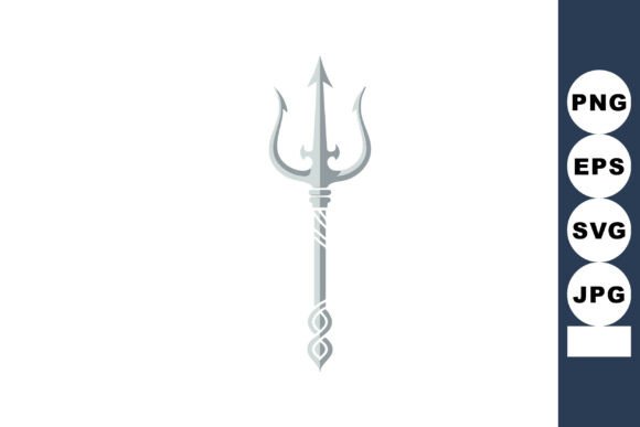 Trident Vector Design with Stylized Shar Graphics