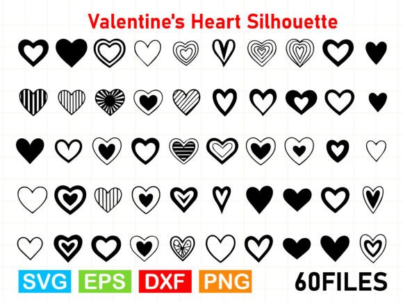 Valentine’s Heart Silhouette Graphics & Illustrations