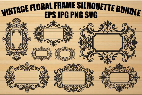 Vintage Wedding Frame Vector Set: Graphics & Illustrations